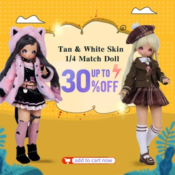 Страхотна Фея 1/4 BJD в стила аниме, 16-инчов кукла с шарнирными съединения, пълен комплект, включително дрехи и обувки, кукли Kawaii за момичета MSD