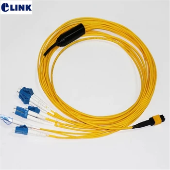 Разъемный оптичен пач кабел MPO-4DLC MPO-4DLC SM 1, 3, 5, 10, 15, 20 м, MTP, Тип B, 24-нитная скок FTTH, свързващ проводник IL