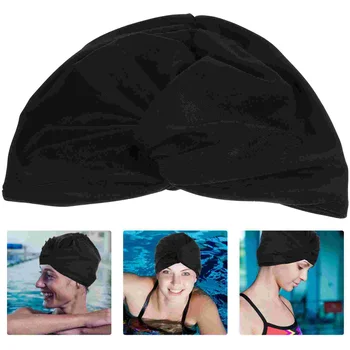 Елегантен дамски шапка за плуване, плиссированная шапка за плуване, дамски еластичната шапка за басейна, Шапка за плуване