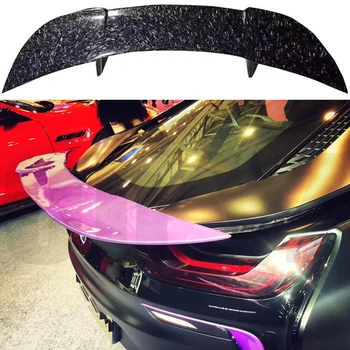 За BMW i8 2014-2019 GT Style Истински въглеродни влакна лъскаво черно заден спойлер на покрива, крило, перваз на багажника, капака на багажника на колата