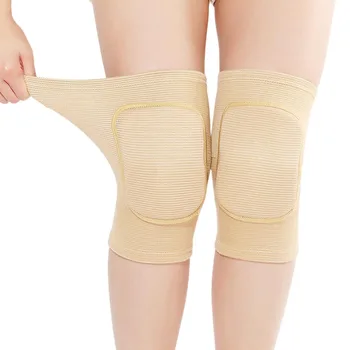 Спортни компресия коленете Еластичен протектор за коляното, удебелена порести стълбовете за танци, наколенници за тренировки по футбол, на колелца