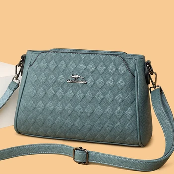 Модерна луксозна дамска чанта за през рамото от естествена кожа с диамант решетка, марка дамска чанта, нови женски многофункционални чанти за през рамо