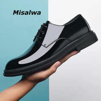 Misalwa 6/8 см, най-новите мъжки обувки-дерби, мъжки модел обувки от лачена кожа, увеличаване на растежа, бизнес обувки с ярки езда