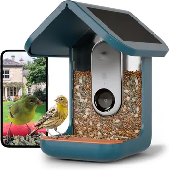 BIRD BUDDY® Оригиналната умна ясла за птици с камера, работеща със слънчева енергия. Място на изкуствен интелект с висока резолюция за красивите снимки в близък план и A U