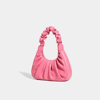 2023 Нов нишевый дизайн за дамска мода, чанта за подмишниците, благородна текстурная чанта с ръчно складкой, женствена чанта през рамо, чанта през рамо