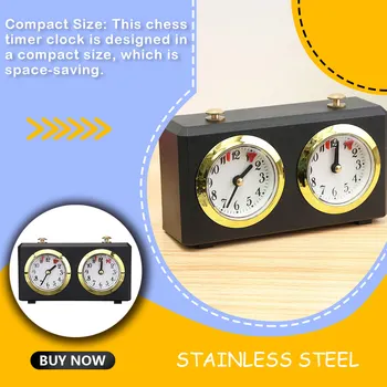 Шахматни часовници с таймер, точни аналогови часовници, аксесоари, ретро часовников механизъм дизайн, таймери за настолни игри с обратното броене, цвят-жълт