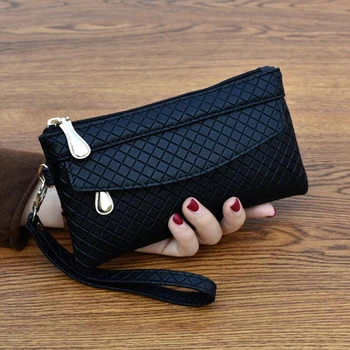 Нов модерен женски портфейл-клатч от изкуствена кожа, чантата е с голям капацитет, в чантата си за телефон, женски чанта, джоб за телефон.