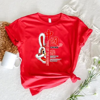 Деца Момчета Момичета Деца, Китайската Година на Заека Китайски Коледни писма 18 Месеца Дрехи за момичета Зимна риза с дълъг ръкав за момичета