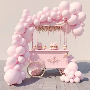 100шт комплект 10-инчов розови латекс балони за парти по случай рожден Ден, латекс балони за партита, латекс балони за партита