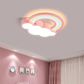 Детска стая, Спалня, Лампа за момчета и момичета, творчески карикатура, Преливащи облаци, тавана лампа, Модерен минималистичен лампа за стаята на принцесата